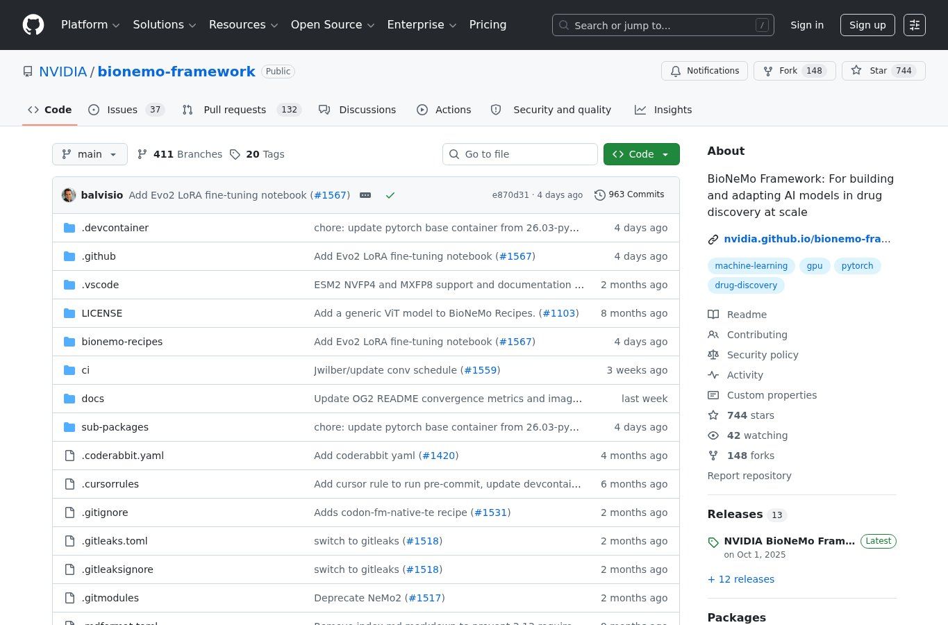 BioNeMo Framework screenshot
