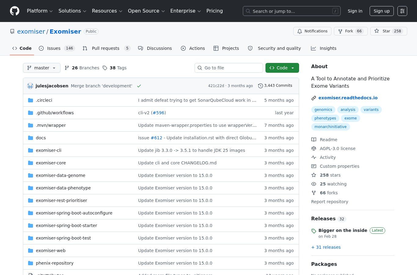 Exomiser screenshot