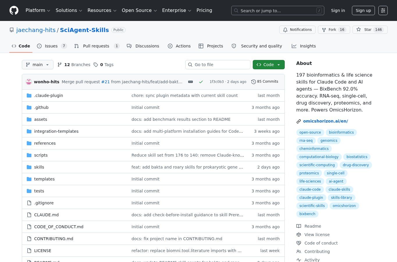 SciAgent-Skills：AI赋能的多组学数据分析与药物发现技能库 screenshot