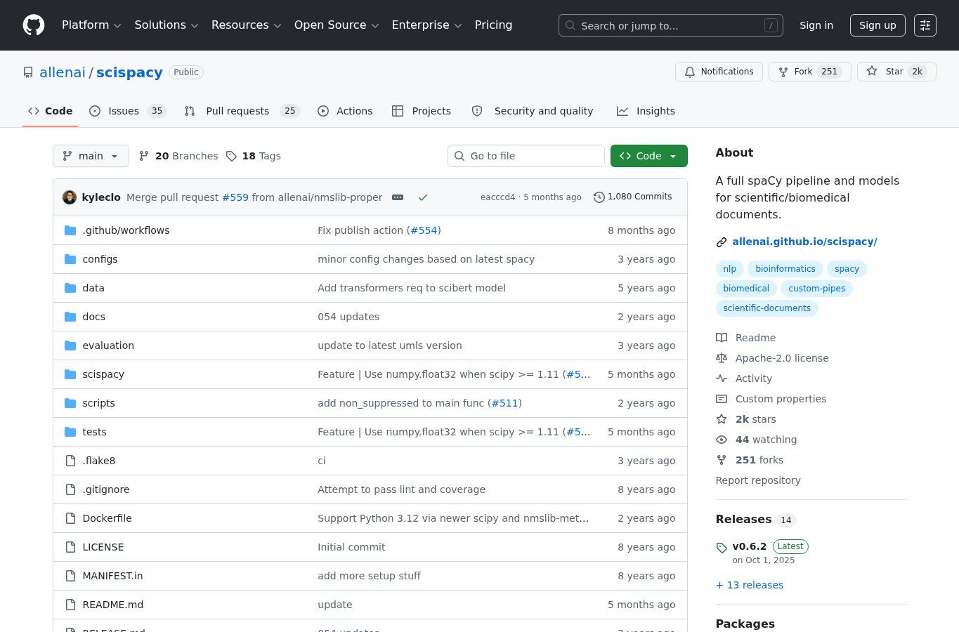 scispacy screenshot