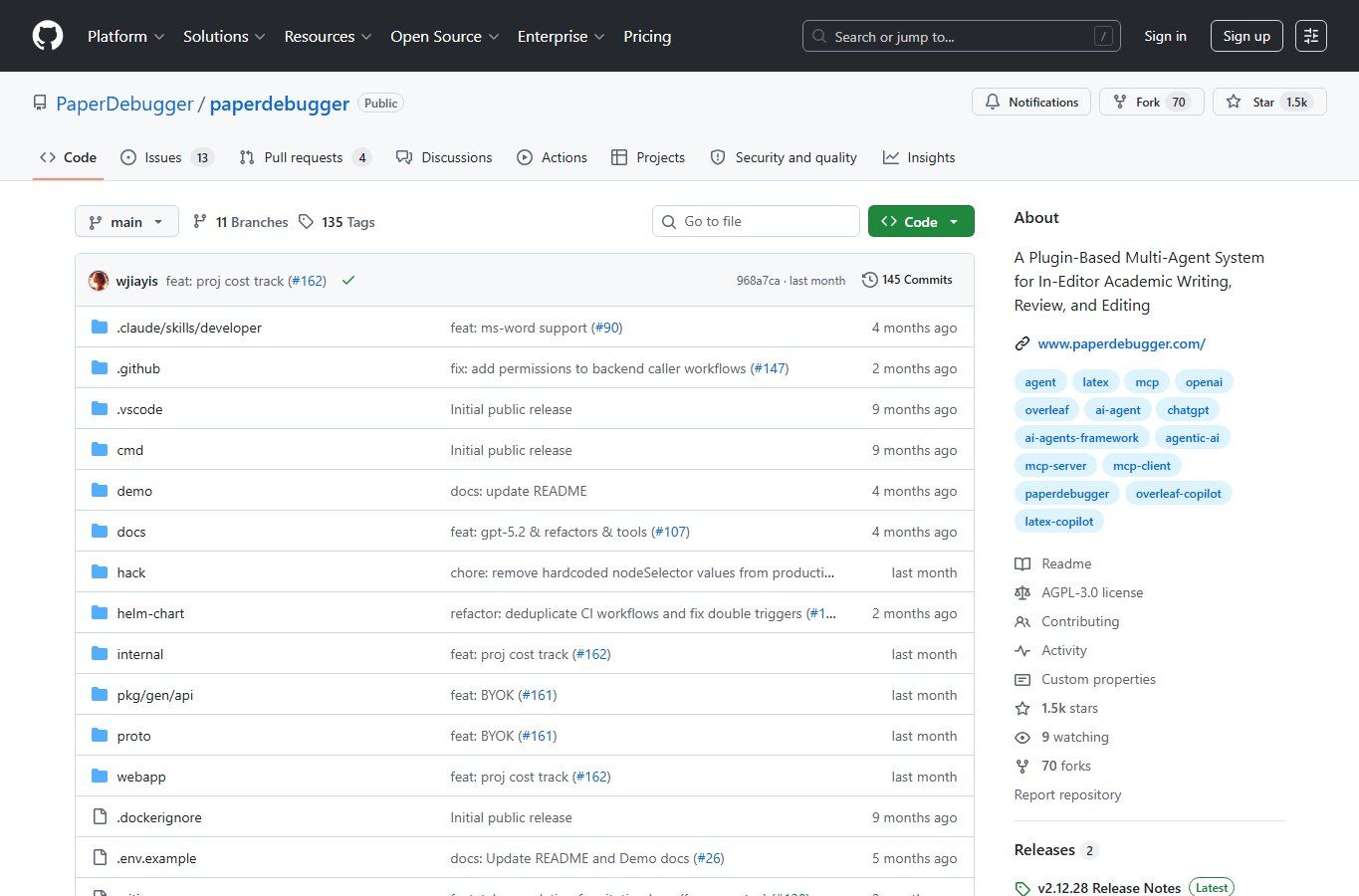 PaperDebugger screenshot