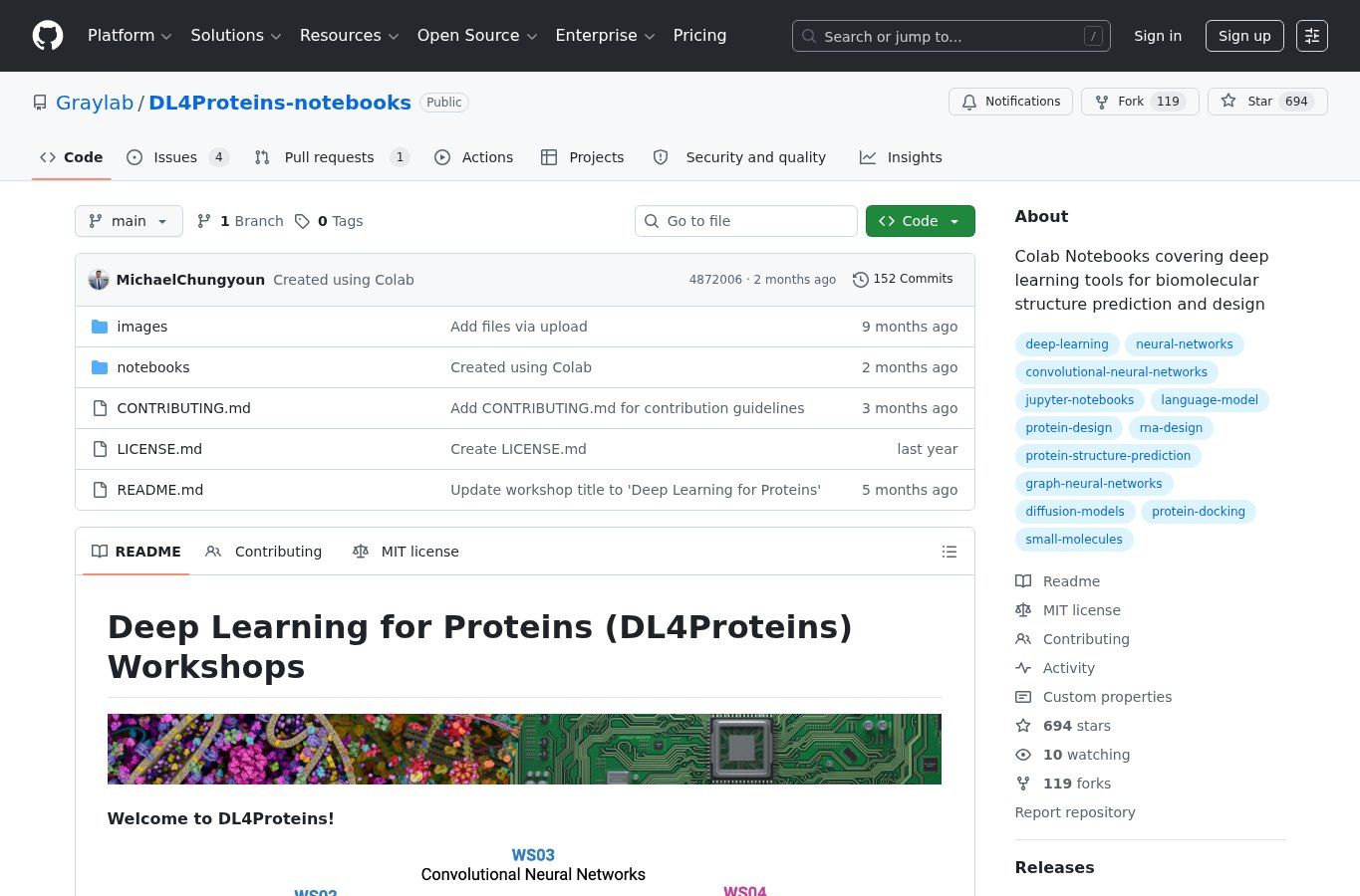 DL4Proteins-notebooks 界面截图